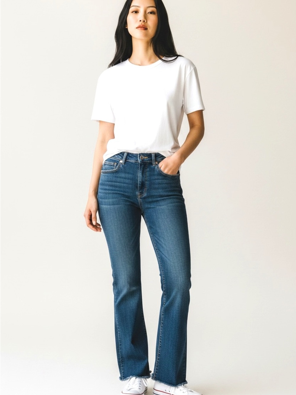 Zara Blue High-Rise Flare Jeans